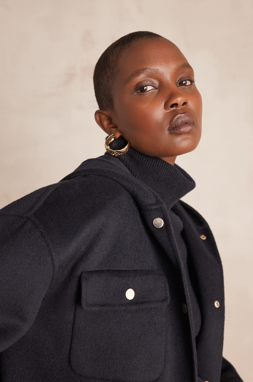 DOLINE hooded wool jacket;${refinementColor}