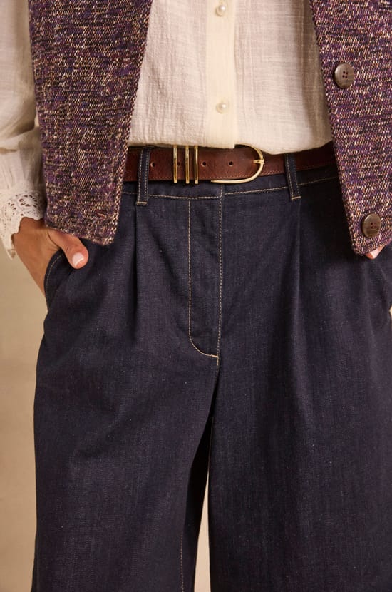 Wide cotton blend pants SYDNEY;${refinementColor}