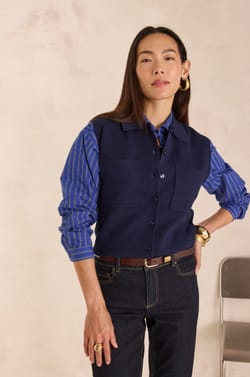 PETRA sleeveless cardigan;${refinementColor}