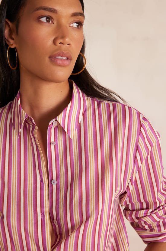 Camisa a rayas COLETTE de algod&oacute;n;${refinementColor}