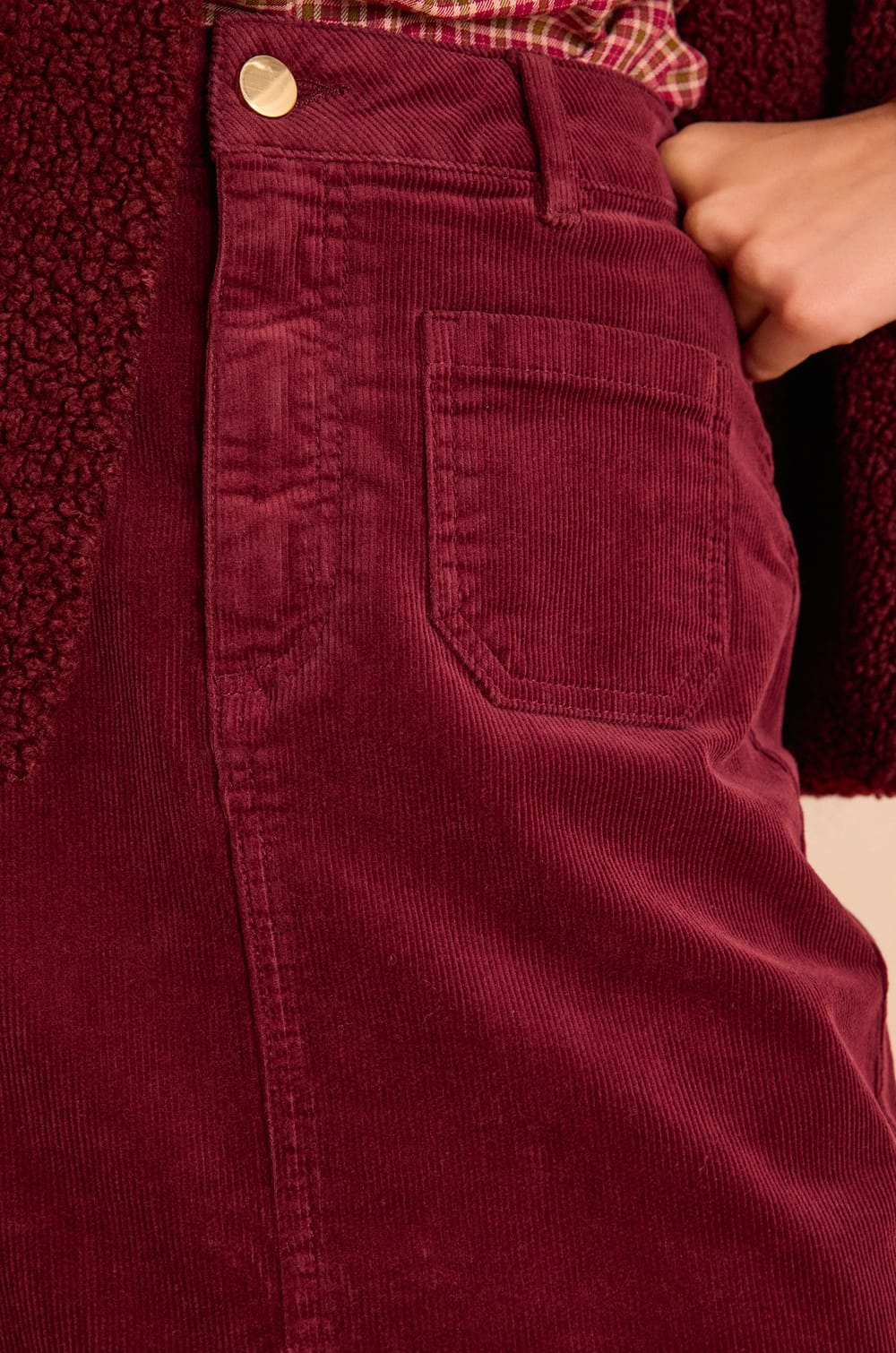 CLEO straight corduroy skirt;${refinementColor}