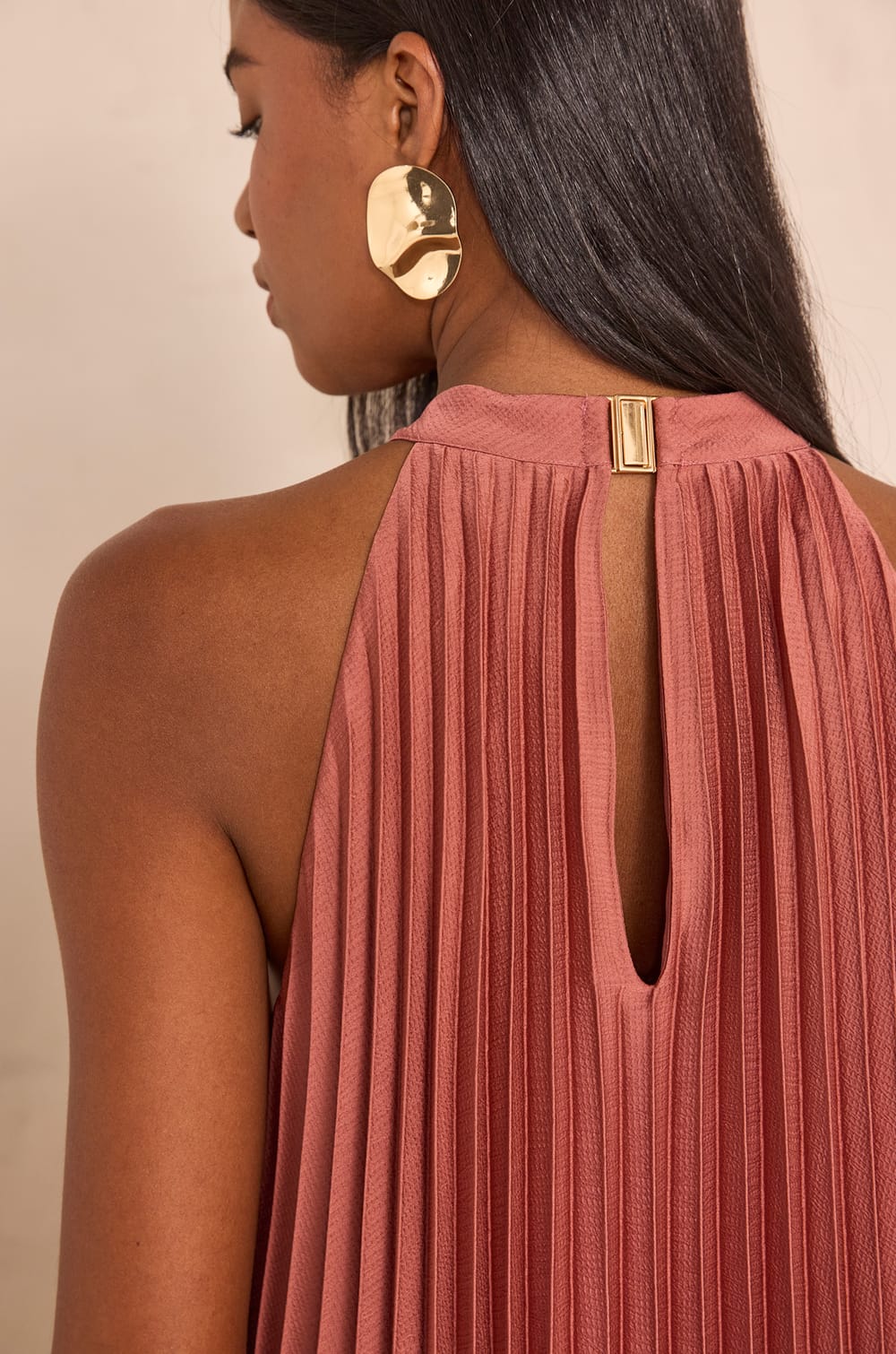 PROMISE short pleated dress;${refinementColor}