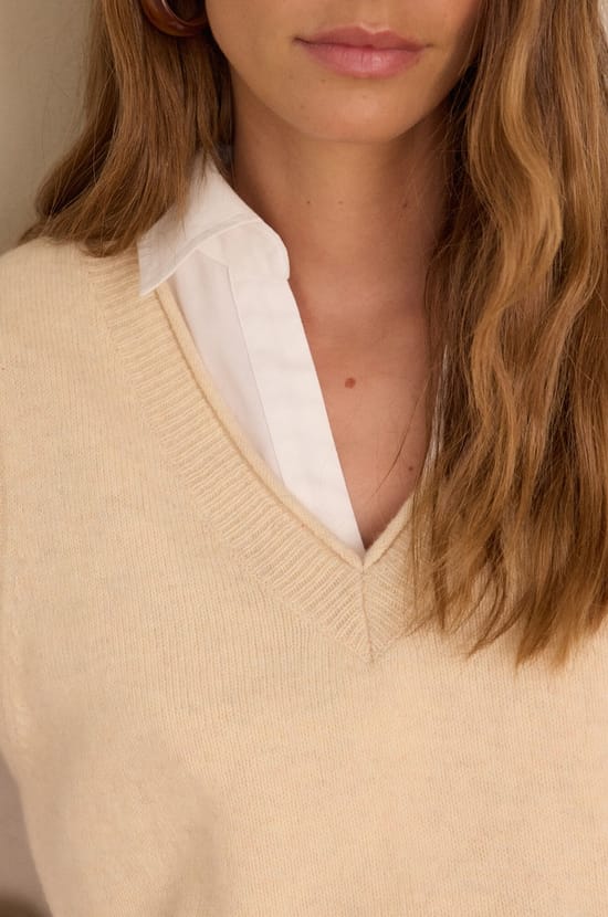 Pull sans manches BASILE en 100% laine;${refinementColor}