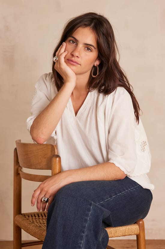 SACHA cotton blouse;${refinementColor}