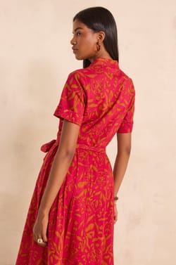 PALMA printed cotton straight dress;${refinementColor}