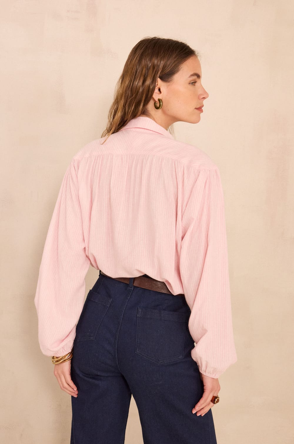 Striped blouse SEATTLE in lurex viscose;${refinementColor}