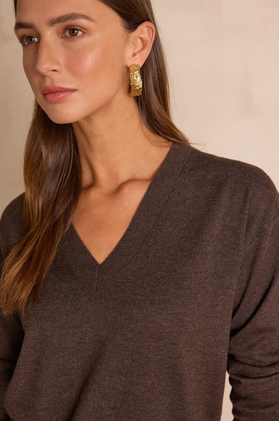 BOB V-neck jumper in wool;${refinementColor}