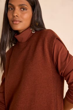 Robe pull sans manches en laine RAPHAELLE;${refinementColor}