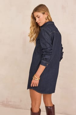 Shirt dress in 100% cotton MERCY;${refinementColor}