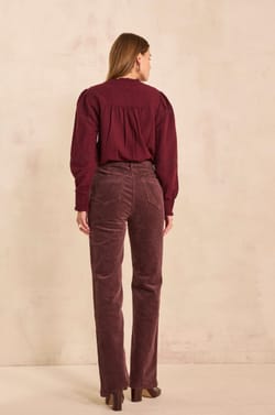 Paarse flared broek van velvet NINON;${refinementColor}
