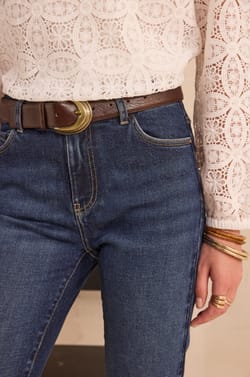 Jean straight and made of cotton SONIA;${refinementColor}