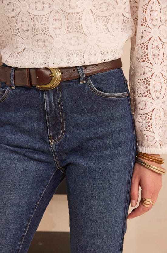 Jean straight and made of cotton SONIA;${refinementColor}