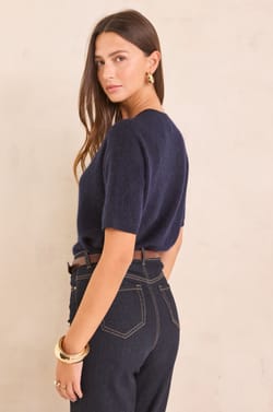 Short-sleeved mohair and wool jumper PAOLO BIS;${refinementColor}