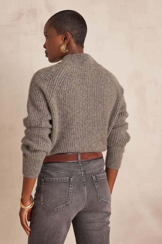 BRUCE ribbed jumper 100% cashmere - 6 ply;${refinementColor}