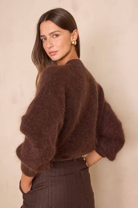 BAKER cardigan in mohair and wool;${refinementColor}