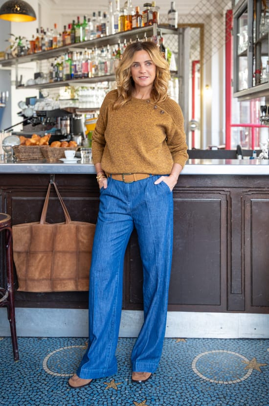 Wide denim pants Maison 123 x Marine Vignes MARCAN;${refinementColor}