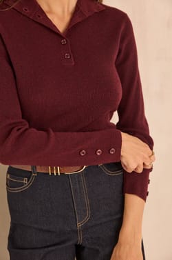 ASHLEY ribbed knit top;${refinementColor}