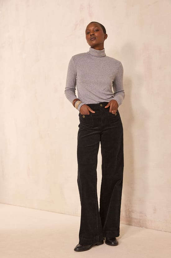TERRY turtleneck T-shirt;${refinementColor}