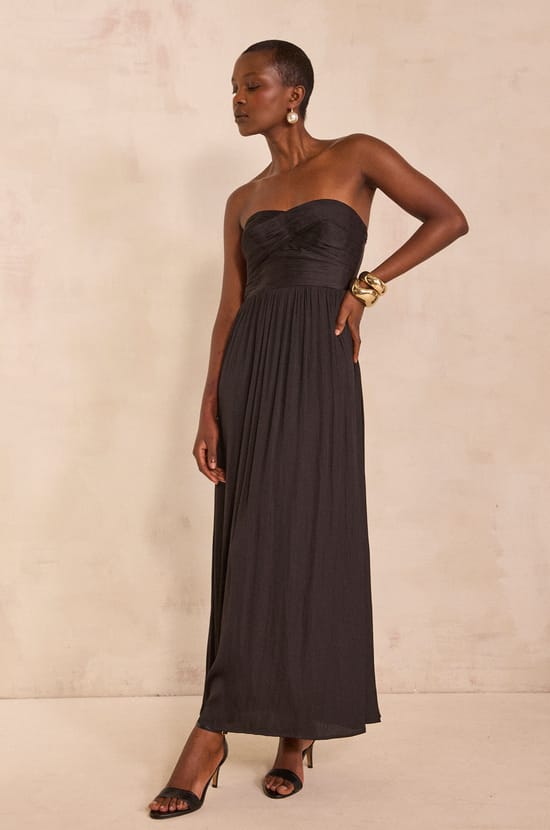 Long strapless wrap dress PASSION;${refinementColor}