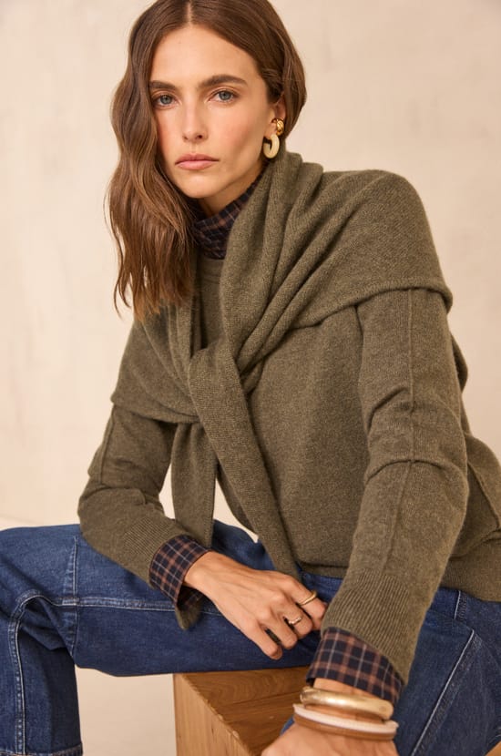 ARISTIDE cashmere long sleeve sweater;${refinementColor}