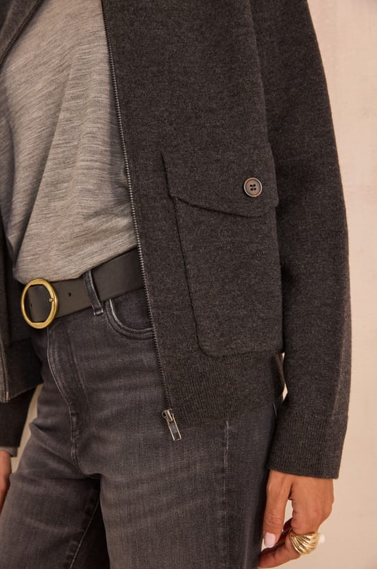 ALYSSON long sleeve blended wool jacket;${refinementColor}