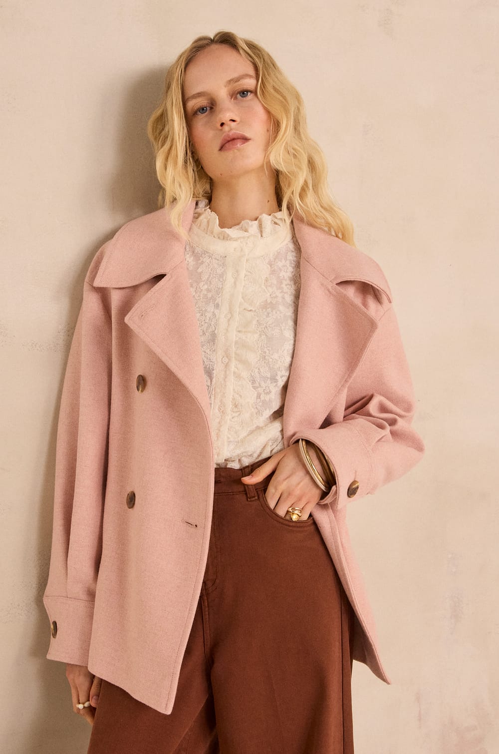 CAMERON mixed wool coat;${refinementColor}