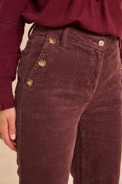 Paarse flared broek van velvet NINON;${refinementColor}