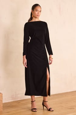 Robe longue en velours RAFAELA;${refinementColor}