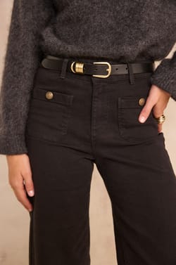 EVE black slim leather belt;${refinementColor}