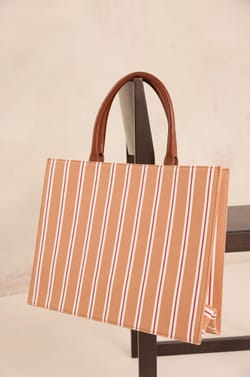 Striped cotton tote bag MATT;${refinementColor}