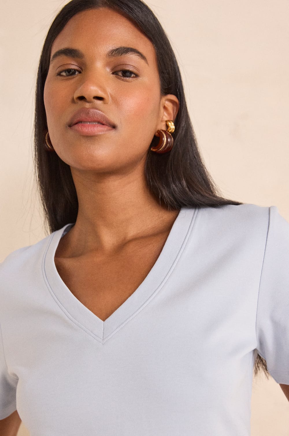 Short sleeve cotton T-shirt DANA;${refinementColor}