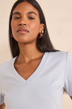 Short sleeve cotton T-shirt DANA;${refinementColor}