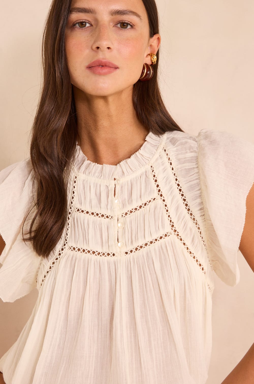 Short-sleeved cotton top DOVER;${refinementColor}