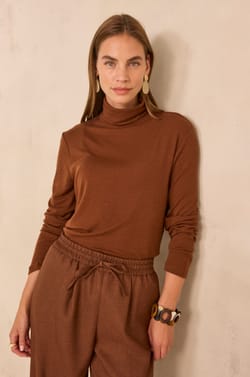 Long-sleeve T-shirt made of mixed lyocell and wool TERRY;${refinementColor}
