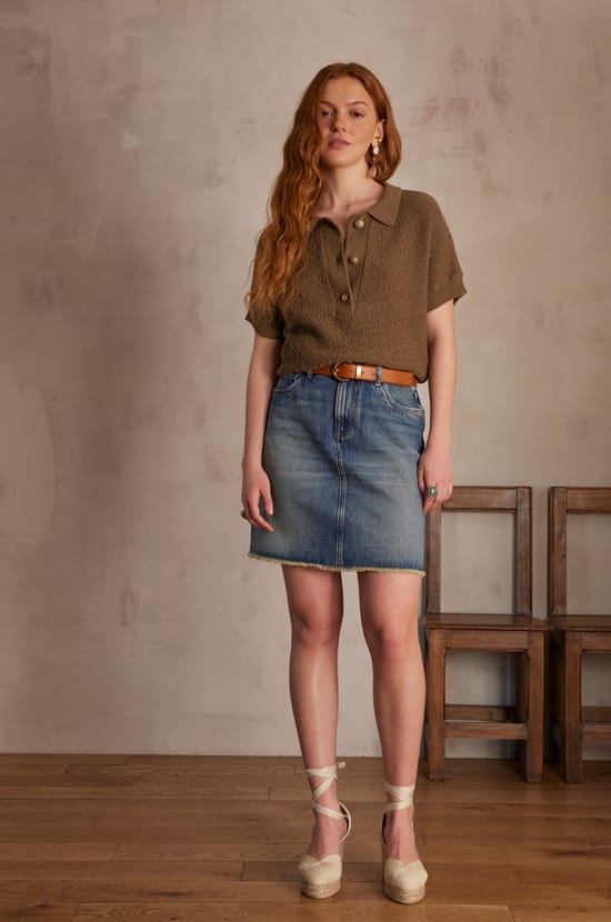 Jupe JULIE en denim;${refinementColor}