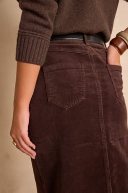 CLEO corduroy straight skirt;${refinementColor}
