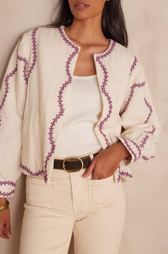 Veste courte en coton POLLY;${refinementColor}