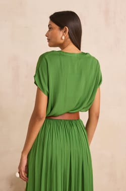 Satin short-sleeved top PHANY;${refinementColor}