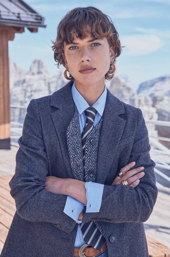 COURTNEY herringbone wool blazer;${refinementColor}
