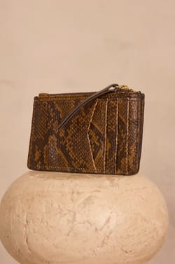 Python effect leather card holder VALENTIN;${refinementColor}
