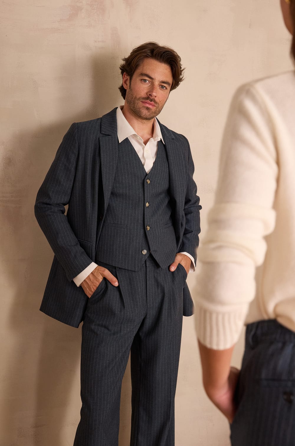 Unisex striped tailored jacket IMPULSIF;${refinementColor}