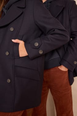 Unisex ENCHANTEUR pea coat in wool and cashmere;${refinementColor}