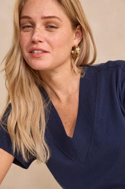 Pretty short-sleeved cotton top;${refinementColor}