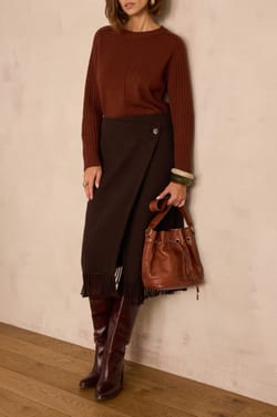 Jupe longue ELONA en laine;${refinementColor}