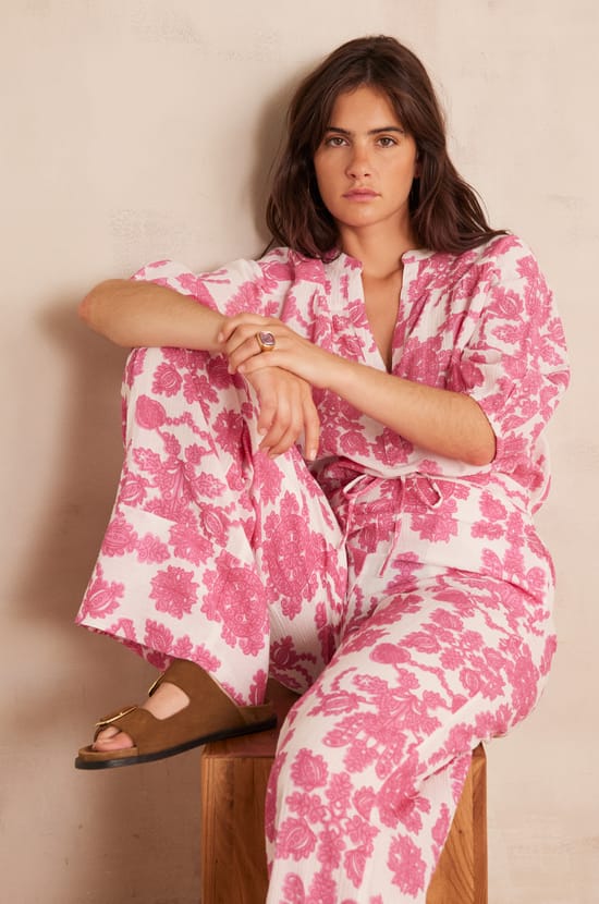 Pantalon PRINCE en coton;${refinementColor}