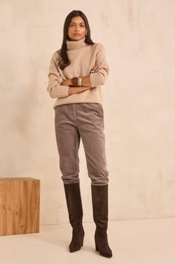 SABIL cotton velvet trousers;${refinementColor}