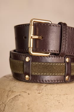 LEONARD leather belt;${refinementColor}