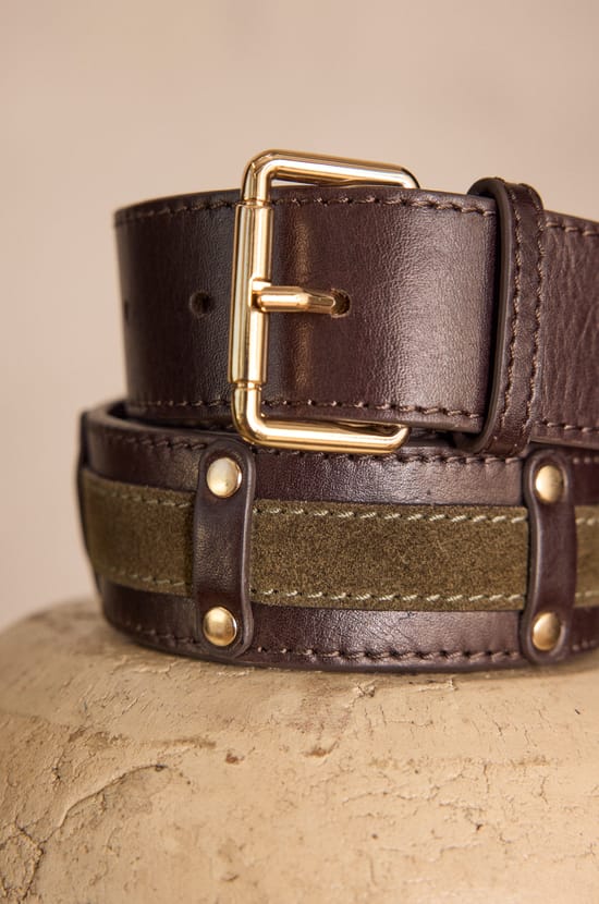 LEONARD leather belt;${refinementColor}