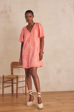 ROMA dress in printed cotton;${refinementColor}