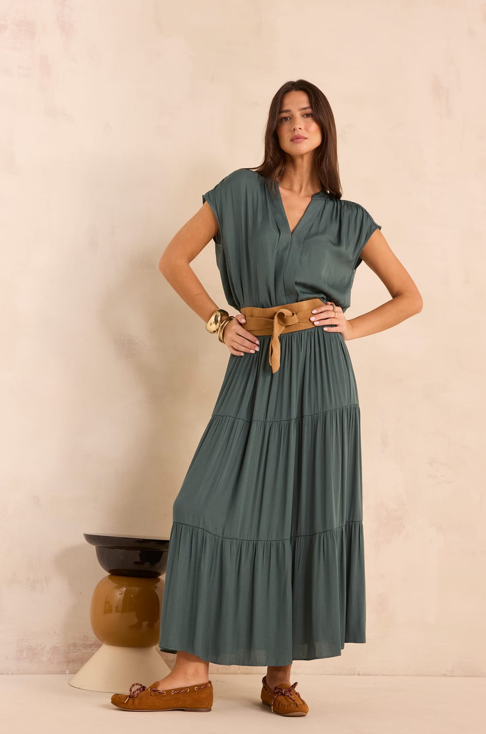 Sleeveless satin blouse MISS;${refinementColor}